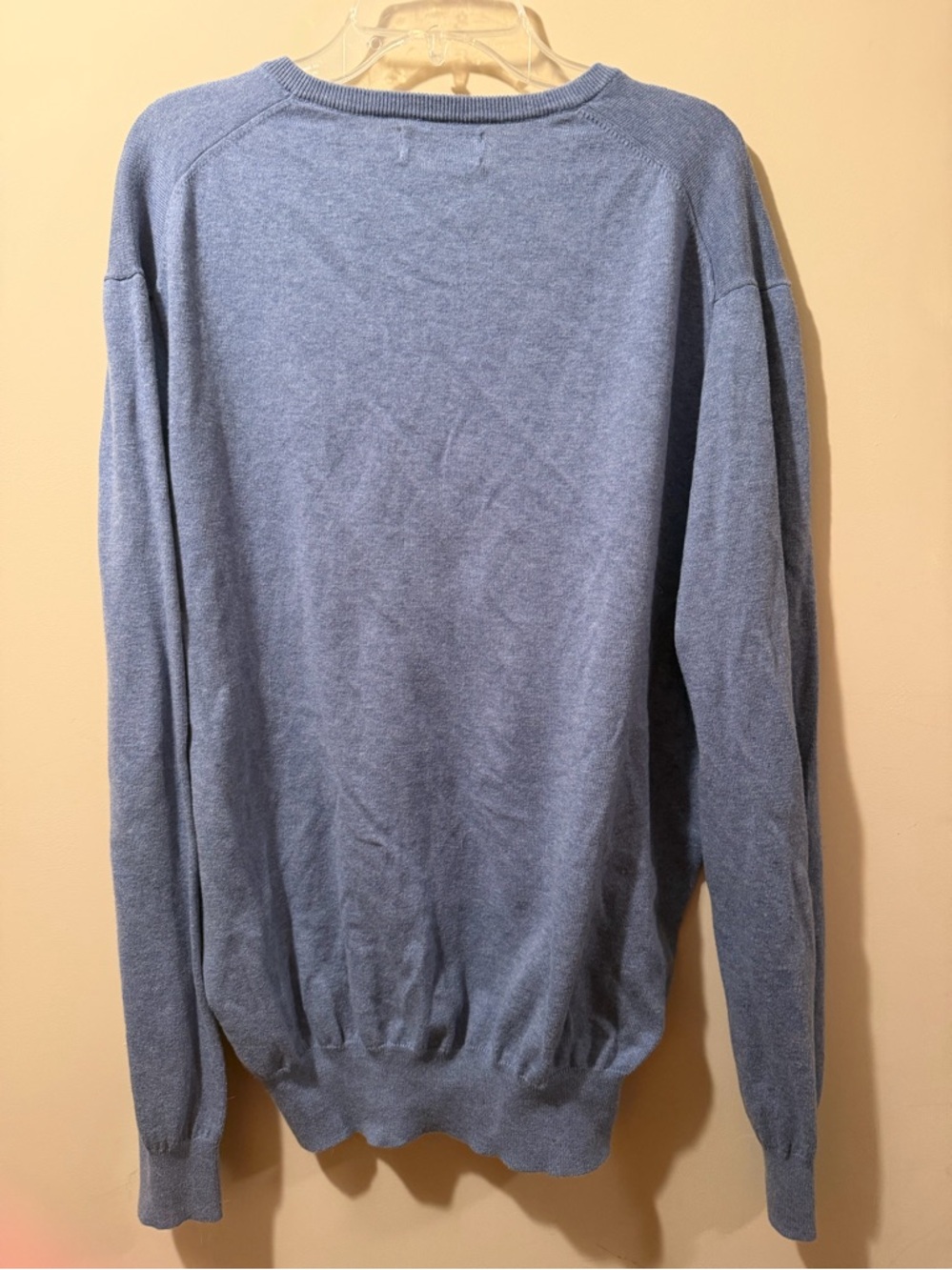 Polo by Ralph Lauren Men’s Light Blue V-Neck Pima Sweater Soze Medium - Picture 4 of 4